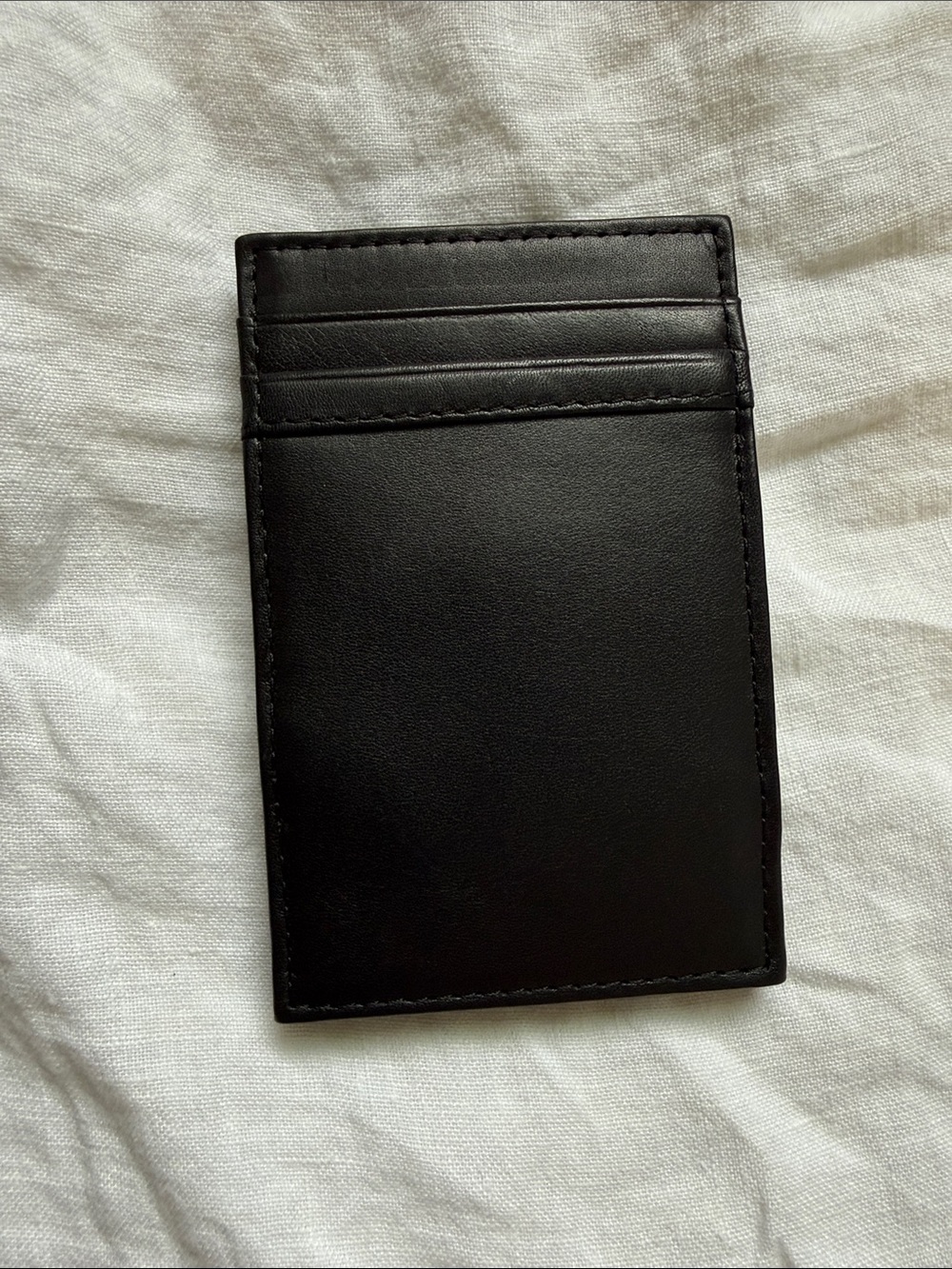 J. Crew Black Leather Card & Key Sleeve